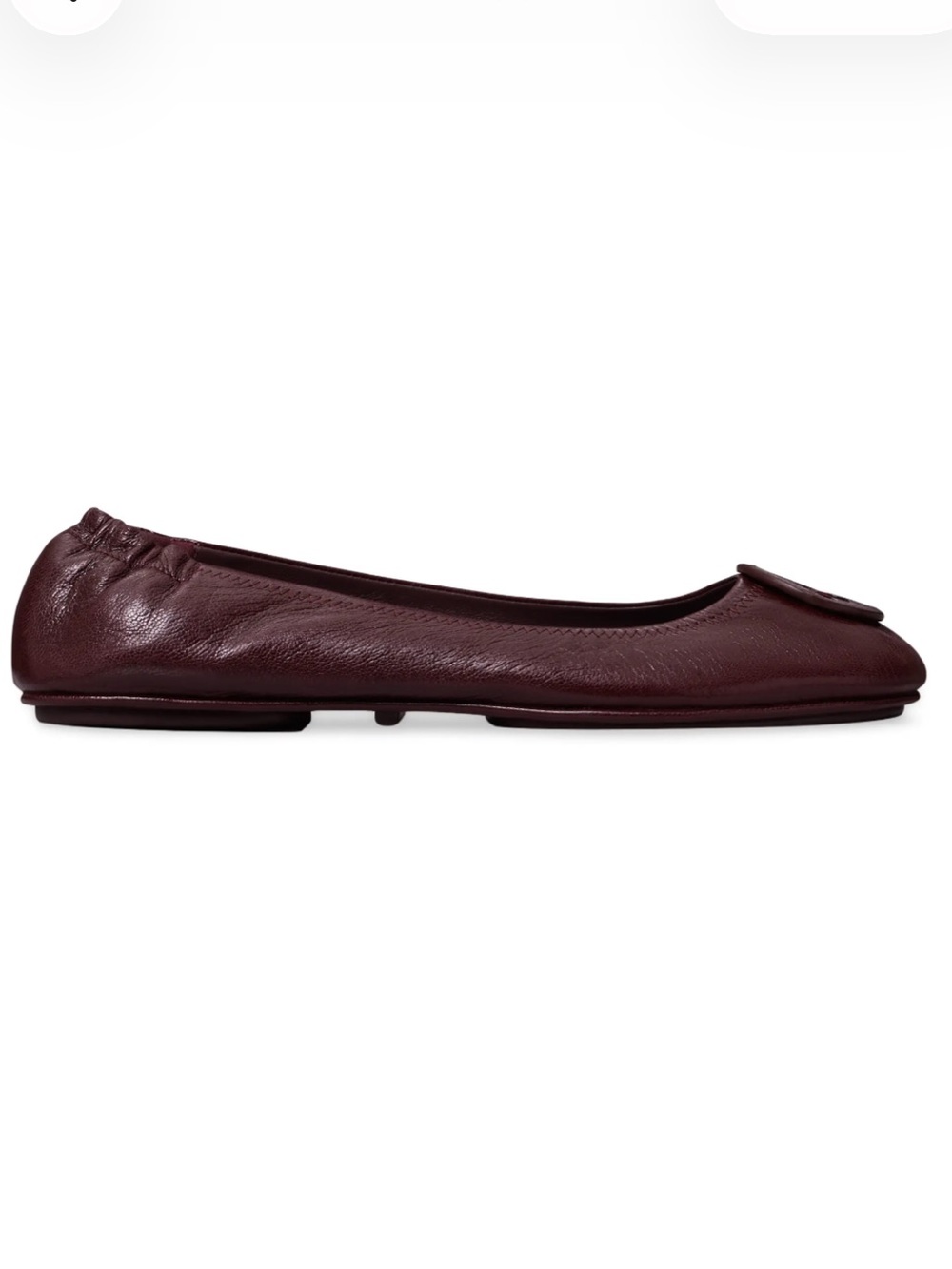 Tory Burch Plum Minnie Leather Travel Ballet Flats